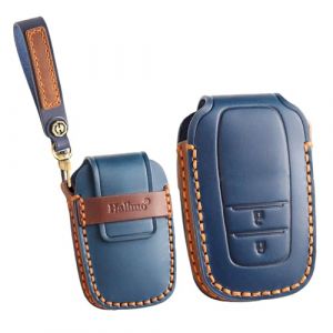 ontto &Eacute;tui de protection en cuir pour cl&eacute; de voiture - Porte-cl&eacute;s - Convient pour Toyota Corolla Cross GR Yaris Hybrid Hilux Prius CHR RAV4 Suzuki Swace - 2 boutons - Bleu (Ontto, neuf)