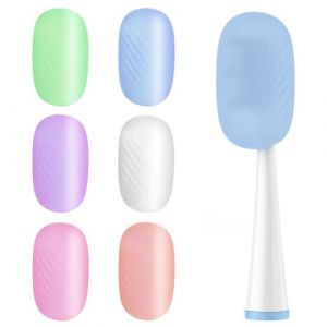 Lot de 6 couvre-t&ecirc;tes de brosse &agrave; dents portables en silicone pour salle de bain, maison, voyage, Transparent, bleu, rose, violet, vert, orange, protection tete brosse a dent (GloriseGO, neuf)