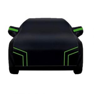 Bâche Voiture Impermeable pour Seat Leon SC 2013-2024，Bâche Voiture Imperméable 100% Housse de Protection Voiture Extérieur Contre Pluie Soleil avec Zip（Black Green） (YIwAcHeN, neuf)