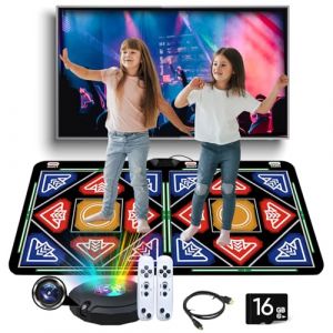 Tapis de danse HDMI avec caméra, pour TV, Tapis de Danse pour Enfants et Adultes, pour deux utilisateurs avec manette sans fil, 16 Go, Tapis de Jeu antidérapant, pour le fitness et la danse (B) (MISOO MISU, neuf)