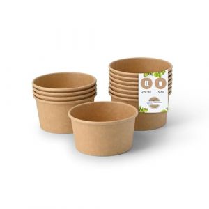 BIOZOYG Pots &agrave; Glace en Carton 50 Pi&egrave;ces 150 ml / 6 oz Kraft Pot de Glace Jetables Enduites Bols Coupes &agrave; Dessert Gobelets &agrave; Glace en Papier &agrave; Snacks Gobelets &agrave; Cr&egrave;me Yaourt Glac&eacute; pour Glacier (BIOZOYG, neuf)