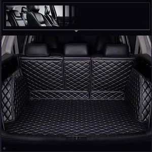 LiuROSE Cuir Tapis De Coffre Voiture pour Audi A3 Sportback (8V) 2016-2020,Couverture Complète Antidérapante et Imperméable Protection Coffre Accessoires,B-Black (zhao yue hua, neuf)