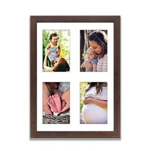 aFFa frames Tisar 30x40 cm Cadre photo en bois avec verre synth&eacute;tique incassable multi-vues Cadre Multi Photo avec Passe-Partout 4 ouvertures pour 4 images 10x15 cm Bronz&eacute; (22) (aFFa frames, neuf)