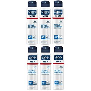 Sanex Lot de 6 déodorants Men Dermo Active Control pour peaux normales 200 ml (IwonaTEC, neuf)