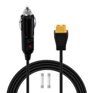 HuaLiSiJi XT60 Allume Cigare 12V 24V 16AWG Cable XT60 Allume Cigare Avec Indicateur LED, Fusible 15A Int&eacute;gr&eacute; pour Panneaux Solaires Onduleur de Voiture (2 m) (HuaLiSiJi, neuf)