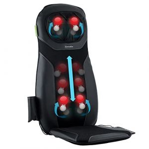 Homedics Siège Massant Chauffant Shiatsu, Massage Dos et Cervicales, Massage et Relaxation, Appareil Masseur Électrique pour Chaise, Fauteuil et Canapé, Idéal au Bureau, Homme et Femme - Noir (Yeppon, neuf)