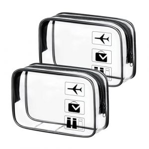Aucuu 1PC Trousse de Toilette Transparente, Kit de Voyage pour l&rsquo;Avion, PVC &Eacute;tanche Trousse de Maquillage Voyage, Sac de Rangment pour Voyages Avion Transparente Sac Cosm&eacute;tiques pour Homme et Femme (Aucuu&reg;-EU, neuf)