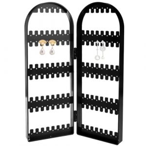 FKWKUW Pr&eacute;sentoir Boucles D&rsquo;Oreilles Pliable,Presentoir Boucle d'oreille,Rangement Boucle D&rsquo;Oreille,Porte Bijoux Pliable Porte pour Boucles d'oreilles Bracelets Colliers (Noir) (lanruiyan1649, neuf)