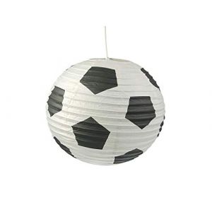 Lampe en papier pour chambre d'enfant - Abat-jour avec motif ballon de football - Suspension avec suspension (setpoint, neuf)