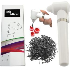 MTSM Mixeur de couleurs de tatouage - Mixeur de couleurs de tatouage - Mixeur de couleur de tatouage - Mixeur d'encre - Outil de maquillage permanent - Avec 100 bâtonnets mixeurs (blanc) (ymshops, neuf)