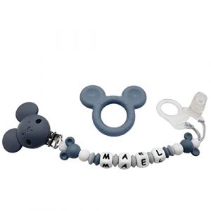LANCK Attache tétine - Création personnalisée – Accessoire décoratif multi-usage – Cadeau artisanal unique - Mickey Silicone (LANCK, neuf)