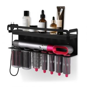 iulrtba Support Seche Cheveux et Lisseur pour Dyson Airwrap Accessoires, Porte Seche Cheveux et Lisseur, Support Lisseur Rangement pour Styler Accessories (Noir) (ESJY, neuf)