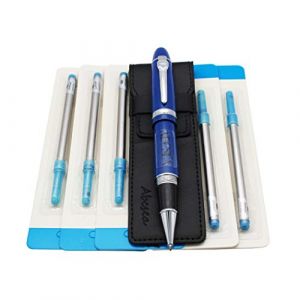 Abcsea Stylo Roller 1PCS Heavy Big 159 et 5PCS, recharges de stylo &agrave; bille &agrave; encre bleue, recharges de stylo &agrave; bille avec couvercle, pointe moyenne - stylo bleu et recharges de spirale bleue (0.7MM) (Abcsea EU, neuf)