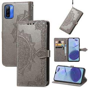 Fertuo Coque pour Ulefone Note 12P / 12, Portefeuille &Eacute;tui Housse en Cuir &agrave; Rabat avec Porte Carte, Chiusura Magnetica [Motif de Mandala] Flip Cover Case Antichoc pour Ulefone Note 12, Gris (Fertuo Store, neuf)
