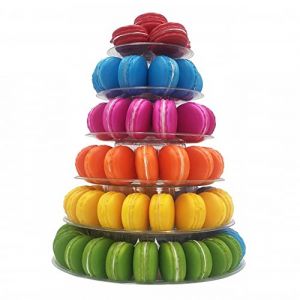 popyes Pr&eacute;sentoir &agrave; Macarons 4/6 &eacute;tages Support Macarons Mariage Macaron Tour de G&acirc;teau pour F&ecirc;te, Anniversaire, D&eacute;coration de Mariage (6 &eacute;tages) (Pasercvxzoreso, neuf)