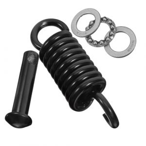 HIAKDOFT Ressort de Chaise &agrave; Bascule en M&eacute;tal Noir Kit de Quincaillerie Robuste pour Balan&ccedil;oire Suspendue Ensemble 1 Grand Ressort 1 Goupille 3 Silencieux Compatible Fauteuil Suspendu (CITYJUY, neuf)
