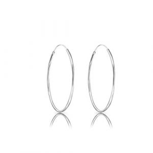 Boucle doreille Homme - Anneau Oreille Femme - Boucle d’oreille - Argent Sterling - Boucle Oreille Femme - Creole Argent Femme 925 - Oreille Argent - Creoles Originales - Bijoux Fete des Meres - 40 mm (DTPSilver, neuf)