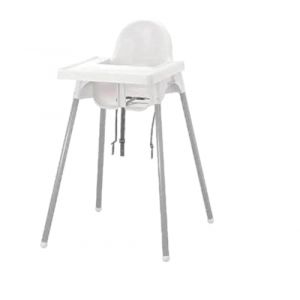 IKEA – Lot de 4 chaises hautes Antilop avec plateau, blanc (WESCOPRODUCTS, neuf)