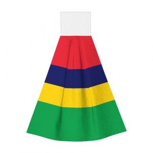 Lingettes absorbantes en velours corail à suspendre pour cuisine, salle de bain, camping, extérieur et plus encore, motif drapeau de l'île Maurice (gaunjuhaodianpu, neuf)