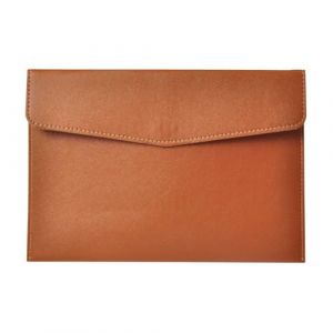 Chemise en cuir et feutre A5 17,3 x 25,5 cm, design classique à pression, grande capacité, organiseur de documents et fournitures de bureau(Reddish brown) (xida-555, neuf)