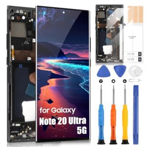OLED LCD pour Samsung Galaxy Note 20 Ultra 5G Écran de Rechange pour Samsung Note 20 Ultra 5G N986B N986U N986W LCD Affichage Digitizer Assembly Réparation Kit (Noir, Support Empreintes Digitales) (Little Wasp, neuf)