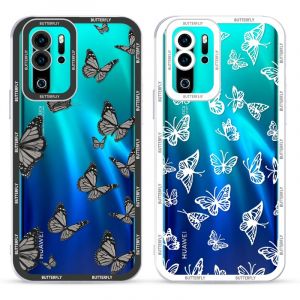Yoedge 2 pi&egrave;ces Transparent Coque pour Huawei P30 Pro 6,47" Motif de Papillon Fille Femme &Eacute;tui, Blanc Housse de Protection Antichoc Souple TPU Mignon Aesthetic Design Case Cover pour Huawei P30 Pro (Somin Ivka EU, neuf)