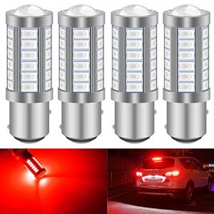 KATUR 4pcs 1157 BAY15D 5630 33-SMD Rouge 900 Lumens Super Bright LED Tourner Frein Arrière Signal Signal Lampe Ampoule 12V 3.6W (KAtur, neuf)