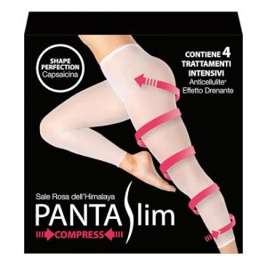 PANTASLIM Comprimé kit 4 traitements – collants drainants anti-cellulite – formule Shape Perfection Capsaïcine + sel rose de l'Himalaya avec pantalon en cartene et tanga jetable – 99 % original (Demelle, neuf)