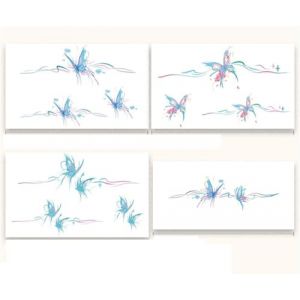 Autocollants de tatouage de couleur de bracelet de papillon de fleur de cerisier bleu imperméable femelle durable poignet cheville coloration mignonne faux tatouages, tatouages ​​temporaires(A(4sheet) (CHJWEIHHERT, neuf)