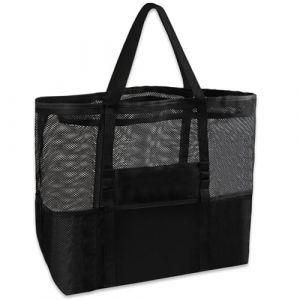 XiLayNeen Grand Sac de Plage XXL Extra Large Famille,Sac Cabas Femme en Maille Pliable avec Multi-Poches,Panier Plage Femme Anti-Sable de Rangement pour Plage,Piscine,Voyage,Shopping(XXL) (XILAILE, neuf)