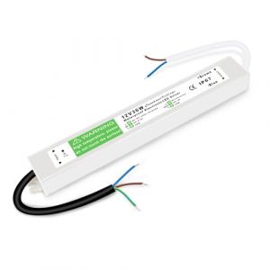 Transformateur 220V 12V LED 36W, Alimentation 12V 3A, Convertisseur 220V 12V, IP67 étanche LED Driver Transformateur AC à DC, Adaptateur Tension Constante, Sans Scintillement, Sans Bruit, Non Dimmable (CYHQ-EU, neuf)