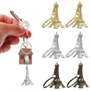 6 Pièces Porte-clé Tour Eiffel Cadeaux Souvenir,Sac À Main Pour Les Filles Porte-Clés Rétro Porte-Clés Paris Porte-Clés Tour Eiffel Porte-Clés,Mini Tour Eiffel Statue Petit Cadeau Pendentif (candy27seven, neuf)
