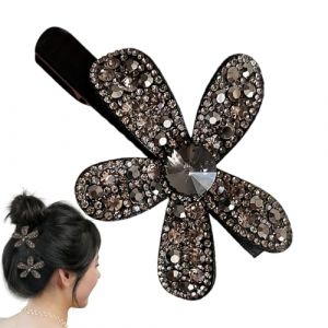 Épingle florale en – accessoire rétro en forme de bec de canard en métal, ornement décoratif brillant, outil de coiffure élégant, pince à cheveux, ornement de cheveux étincelant, accessoire à (QIMINGXINGLIANGJINGJING, neuf)