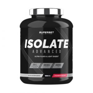 Superset Nutrition - Zero Isolate Advanced (1,8kg) - Whey Isolate - 25g de protéines par portion - 0 sucre, 0 graisse - Teneur réduite en lactose - Ultra-filtrée, enrichie en L-Glutamine - Fraise (FITADIUM, neuf)