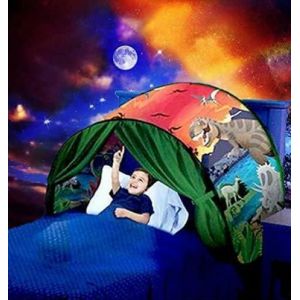 Tentes de lit Fantasy Fun Pliable Pop up Outdoor Indoor Dream Twin Size pour garçons et Filles, tentes de Jeu pour Enfants, Cadeaux de Noël et d'anniversaire (Dinosaur Island) (XDMTradingLTD, neuf)
