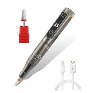 TEmkin Perceuse à Ongles électrique 35 000 TR/Min Rechargeable, perceuse de manucure Portable, Lime à Ongles électronique, polisseuse à Ongles sans Fil Mac (35 000 sans Fil Gris A) (AZ123456789, neuf)