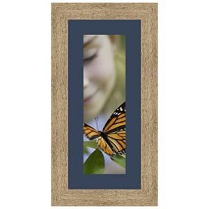 Cadres Photos p&ecirc;le m&ecirc;le multivues Bleu Fonce 1 Photo(s) 10x30 Passe Partout, Cadre Photo Mural 15x35 cm Naturel Beige, 3.5 cm de Largeur (RK Cadres, neuf)