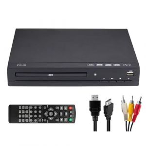 Harewtwy Lecteur DVD M238 HD 1080P Disc Player avec T&eacute;l&eacute;commande, Prend en Charge USB MP3 MP4, Lecteur DVD &agrave; Domicile pour Les Projecteurs TV, Plug (L.Lao, neuf)