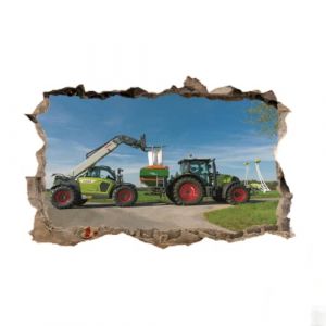 Autocollants de d&eacute;coration murale Tracteur Affiche amovible d'art Smashed Tattoo Stickers muraux en vinyle pour la d&eacute;coration de la maison chambre p&eacute;pini&egrave;re anniversaire mariage 75x113cm (New Mato, neuf)