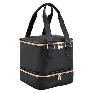 Sac de Rangement Vernis &agrave; Ongle, Boite Rangement Vernis a ongle pour 30 Flacons, Double Couche sac Organisateur de vernis &agrave; Ongles, Sac de Voyage pour vernis &agrave; ongles pour Lampe UV onglerie Maquillage (qingzeyuan, neuf)