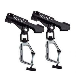 FISHN Porte-canette Twin Pack - Porte-Canne à pêche/Bateau - Stable - Facile à Manipuler et à régler - Rotation à 360 degrés - (2X) (BLISSANY, neuf)