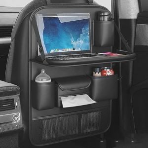 Luxvara Organisateur Voiture avec Tablette, Protege Siege Voiture avec Table Pliante, Protection Si&egrave;ge Arri&egrave;re avec Pochette, Rangement Voitures, Organisateur Voitures Enfant avec Plateau et Poche (fuleitong, neuf)