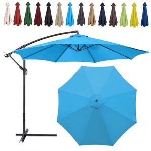 Auvent De Remplacement Pour Parasol, 2 M/2.7 M/300 CM, 6 Baleines/8 Baleines, Tissu De Rechange Pour Parasol, Toile De Rechange Pour Parasol Remplacez L'ancien Auvent Auvent De Rechange(Color:Lake blu (ShuXiuJS0223, neuf)