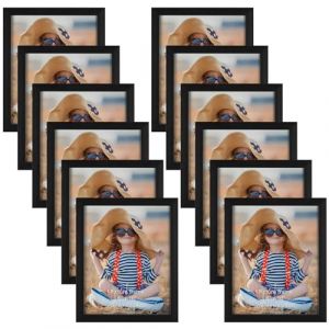 EXYGLO Cadre Photo 20x25 cm Noir Lot de 12, Cadre Multi Photo Mural ou &agrave; Poser pour Chambre, Bureau, Salon, Galerie et Cadeau (YiShiGongYingLian, neuf)
