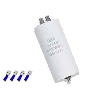 Iruihoo CBB60 Condensateur 6UF,450V 50/60Hz Condensateur de d&eacute;marrage 6&micro;F Condensateur de d&eacute;marrage moteur M8 pour moteur &eacute;lectrique (Iruihoo Life, neuf)