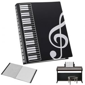 Noir Chemises pour Partitions en Plastique Imperméable, A4 Classeur Partition Musique, 40 Poches/80 Pages Dossier Feuilles de Musique, Porte Partition Chorale pour Partitions Piano Guitare Violon (DHKJEU, neuf)