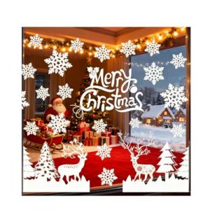 No&euml;L Autocollants Fenetre, Electrostatique Decoration Noel Fenetre, PVC Sapin Flocon de Neige Stickers Fenetre Noel pour Vitre Porte Deco Noel Fenetre Interieur (ZHANG  ZHAOHAI store, neuf)