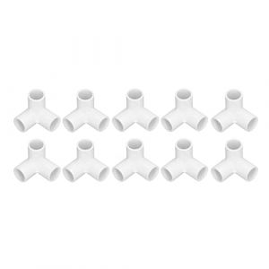 Tuyau en PVC de 20mm, 10 Pi&egrave;ces, Raccords de Tuyauterie &agrave; 3 Voies, Connecteur D'Angle en Plastique PVC &agrave; Angle Droit, Diam&egrave;tre Int&eacute;rieur de 20mm Blanc (WHITE) (efancya, neuf)