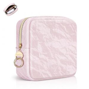 Mini Pochette Maquillage Petite Trousse de Maquillage Femme en Cuir pour Rangement Maquillage &agrave; Cosm&eacute;tique Portable Trousse de Toilette Voyage Fille pour Kit de Voyage Accessoires Cadeau Femme|Rose (playexen, neuf)