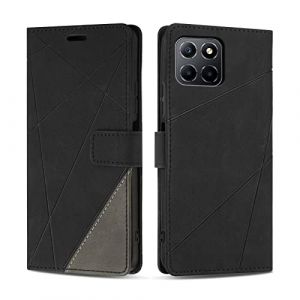 SONWO Coque pour Honor X8 5G, Protection Housse Etui en Cuir PU Portefeuille Livre pour Honor X8 5G, Emplacements Cartes, Fonction Support, Noir (SONWO EU STORE, neuf)